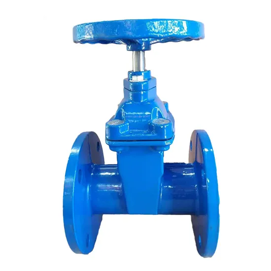 DIN3352 F4 F5 Gate Valve Ductile Iron Flanged Water Fluid Non Ring Stem Stainless Steel Manual Handwheel 2&prime;&prime;-48&prime;&prime; Blue
