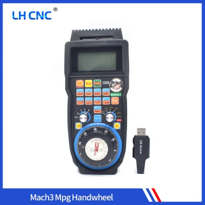 4 축 Xhc Mach3 Mpg 펜던트 CNC 무선 핸드휠 수동 USB 수신기 40 미터 거리 Whb04b